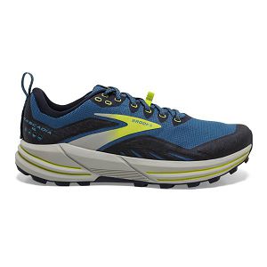 Brooks Cascadia 16 Men's Trail Running Shoes Blue Black Yellow | ZA-FCL380647