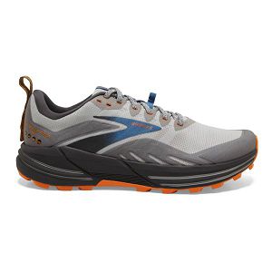 Brooks Cascadia 16 Men's Trail Running Shoes Grey Blue Orange | ZA-RFY849571