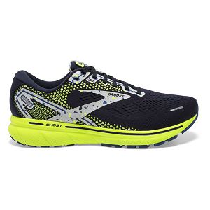 Brooks Ghost 14 Men's Road Running Shoes Navy Grey Yellow | ZA-CLJ698741