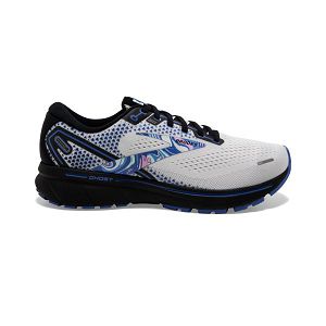 Brooks Ghost 14 Men's Road Running Shoes White Black Blue | ZA-QYM014358