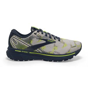 Brooks Ghost 14 Women's Road Running Shoes Grey Navy Yellow | ZA-FSL157409