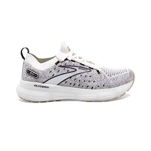 Brooks Glycerin StealthFit 20 Women's Road Running Shoes White Black Grey | ZA-MXN485071