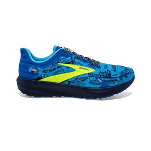 Brooks Launch 9 Women's Road Running Shoes Blue Yellow Black | ZA-YQU210957