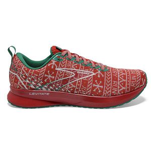 Brooks Levitate 5 Men's Road Running Shoes Red White Green | ZA-MEN591382