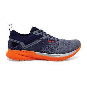 Brooks Ricochet 3 Men's Road Running Shoes Navy Grey Orange | ZA-TAB136974