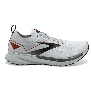 Brooks Ricochet 3 Men's Road Running Shoes White Grey Orange | ZA-VJZ708241