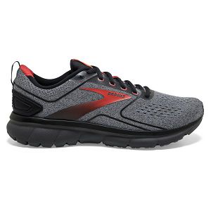 Brooks Transmit 3 Men's Road Running Shoes Grey Black Red | ZA-FRX478015