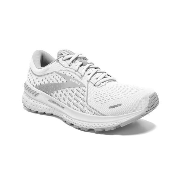 Brooks Adrenaline GTS 21 Women's Road Running Shoes White Grey Silver | ZA-MFL395061