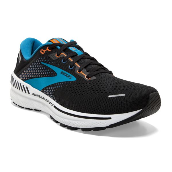 Brooks Adrenaline GTS 22 Men's Road Running Shoes Black Blue Orange | ZA-GRH546397