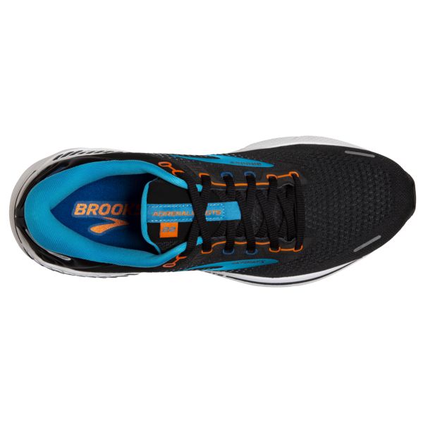 Brooks Adrenaline GTS 22 Men's Road Running Shoes Black Blue Orange | ZA-GRH546397