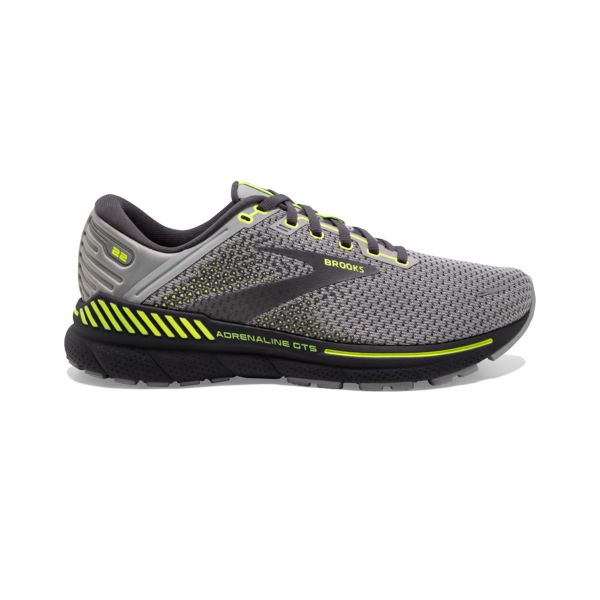 Brooks Adrenaline GTS 22 Men\'s Road Running Shoes Grey Yellow Black | ZA-LHY915068