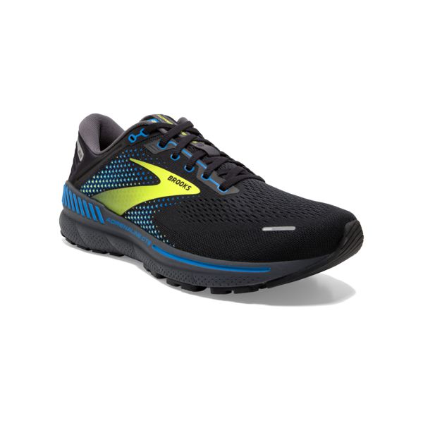 Brooks Adrenaline GTS 22 Men's Road Running Shoes Black Yellow Blue | ZA-PVM148590