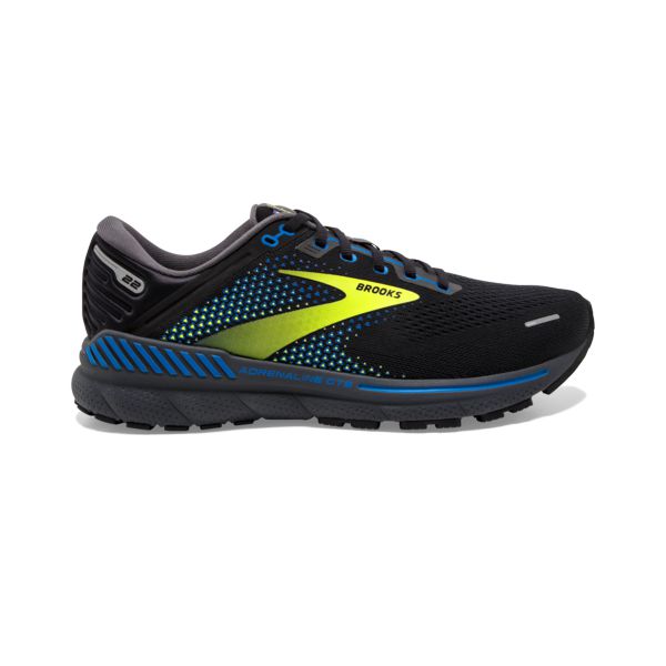 Brooks Adrenaline GTS 22 Men\'s Road Running Shoes Black Yellow Blue | ZA-PVM148590