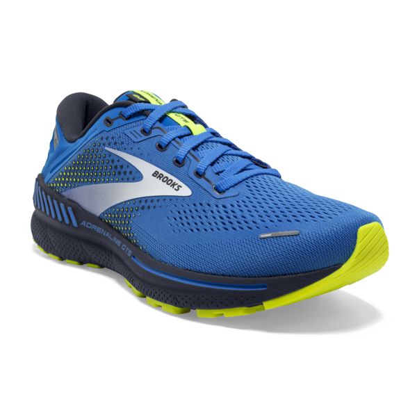 Brooks Adrenaline GTS 22 Men's Road Running Shoes Blue Silver Yellow | ZA-VRQ912654