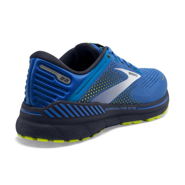 Brooks Adrenaline GTS 22 Men's Road Running Shoes Blue Silver Yellow | ZA-VRQ912654