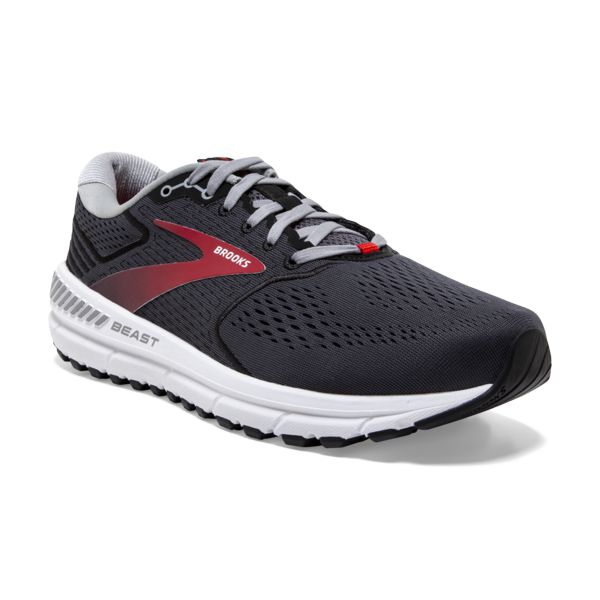 Brooks Beast 20 Men's Road Running Shoes Black Red White | ZA-VYJ417902