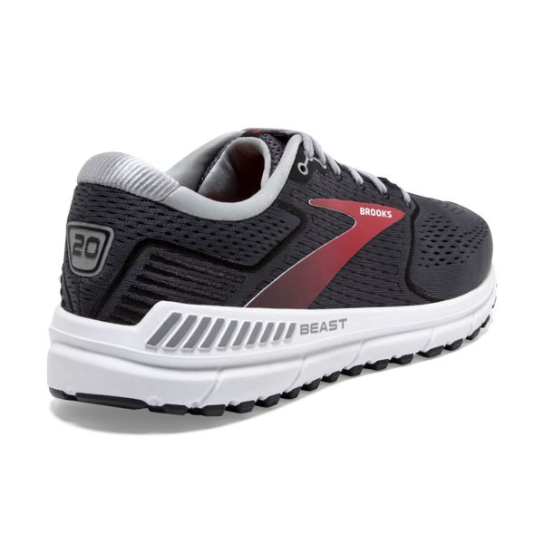 Brooks Beast 20 Men's Road Running Shoes Black Red White | ZA-VYJ417902