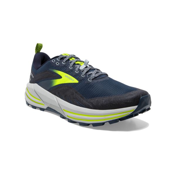 Brooks Cascadia 16 Men's Trail Running Shoes Navy Yellow Grey | ZA-FYH475639