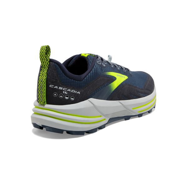 Brooks Cascadia 16 Men's Trail Running Shoes Navy Yellow Grey | ZA-FYH475639