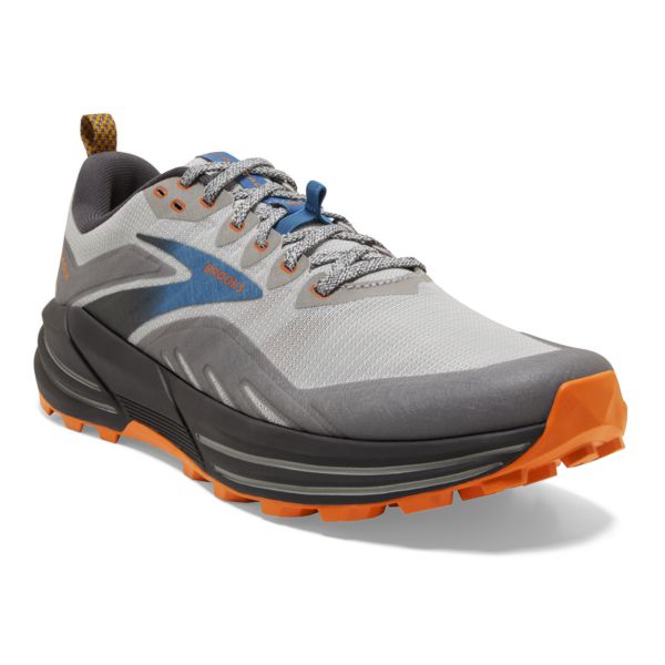 Brooks Cascadia 16 Men's Trail Running Shoes Grey Blue Orange | ZA-RFY849571