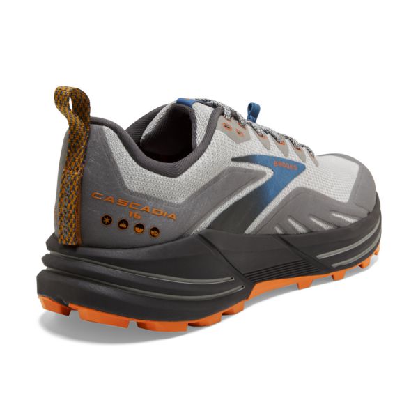 Brooks Cascadia 16 Men's Trail Running Shoes Grey Blue Orange | ZA-RFY849571