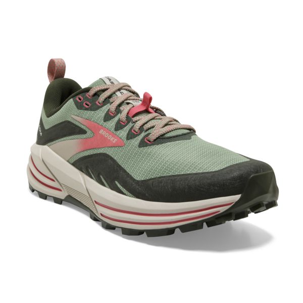 Brooks Cascadia 16 Women's Trail Running Shoes Green Red Brown | ZA-ZLH932015