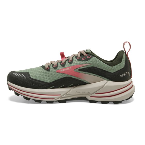 Brooks Cascadia 16 Women's Trail Running Shoes Green Red Brown | ZA-ZLH932015