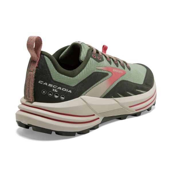 Brooks Cascadia 16 Women's Trail Running Shoes Green Red Brown | ZA-ZLH932015