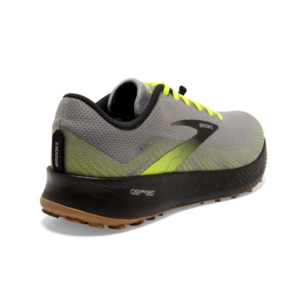 Brooks Catamount Men's Trail Running Shoes Grey Yellow Black | ZA-SHQ743205