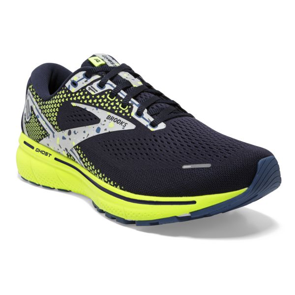 Brooks Ghost 14 Men's Road Running Shoes Navy Grey Yellow | ZA-CLJ698741