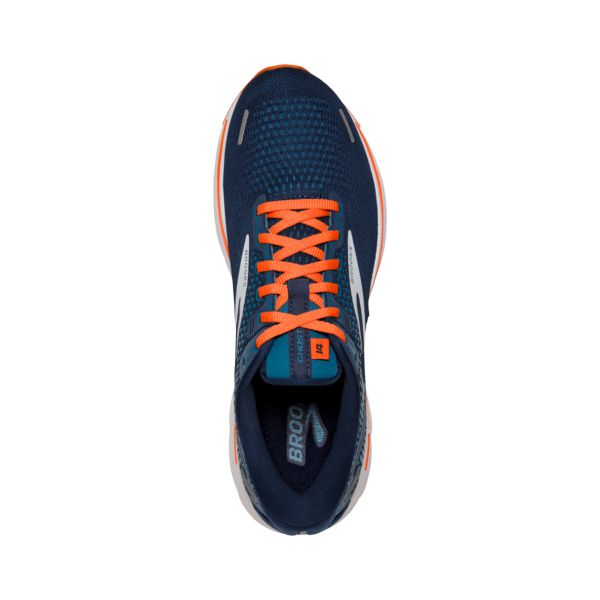 Brooks Ghost 14 Men's Road Running Shoes Navy Orange White | ZA-HQB918274