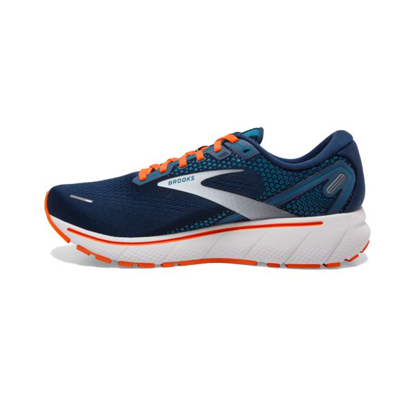 Brooks Ghost 14 Men's Road Running Shoes Navy Orange White | ZA-HQB918274