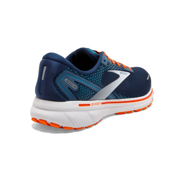 Brooks Ghost 14 Men's Road Running Shoes Navy Orange White | ZA-HQB918274