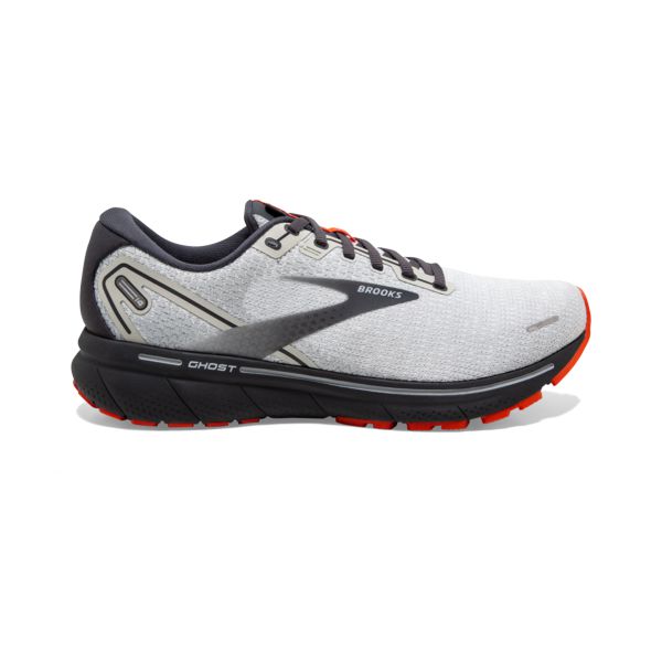 Brooks Ghost 14 Men\'s Road Running Shoes Grey Black Orange | ZA-NGI183605