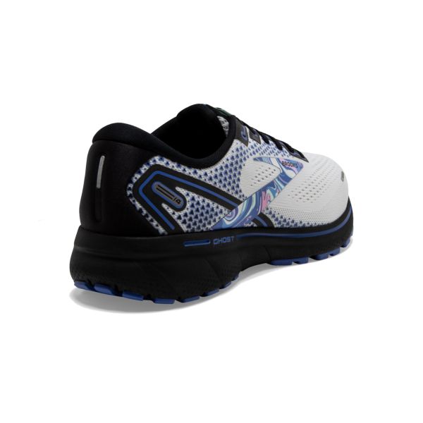 Brooks Ghost 14 Men's Road Running Shoes White Black Blue | ZA-QYM014358