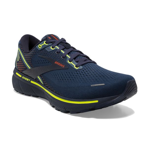 Brooks Ghost 14 Men's Road Running Shoes Navy Yellow Orange | ZA-RVJ913208