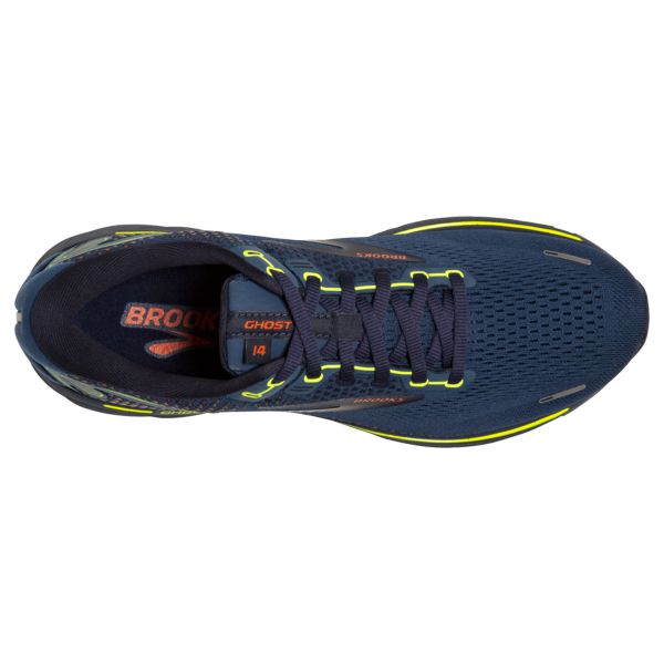 Brooks Ghost 14 Men's Road Running Shoes Navy Yellow Orange | ZA-RVJ913208