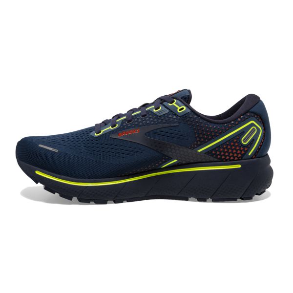 Brooks Ghost 14 Men's Road Running Shoes Navy Yellow Orange | ZA-RVJ913208