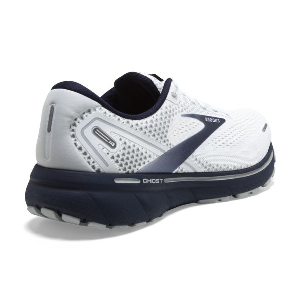 Brooks Ghost 14 Men's Road Running Shoes White Grey Navy | ZA-SIM037681