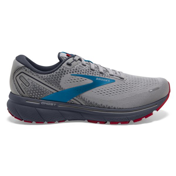 Brooks Ghost 14 Men\'s Road Running Shoes Grey Blue Red | ZA-TJK564820