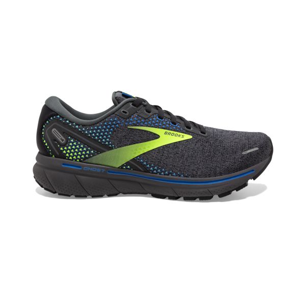 Brooks Ghost 14 Men\'s Road Running Shoes Grey Yellow Blue | ZA-YWN156294