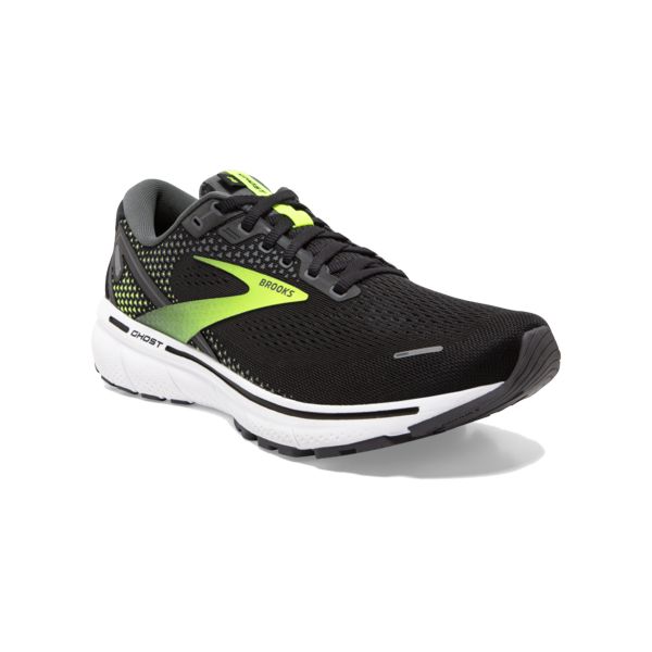 Brooks Ghost 14 Men's Road Running Shoes Black Yellow White | ZA-ZEY479016