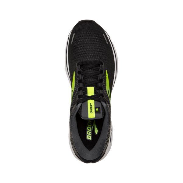 Brooks Ghost 14 Men's Road Running Shoes Black Yellow White | ZA-ZEY479016