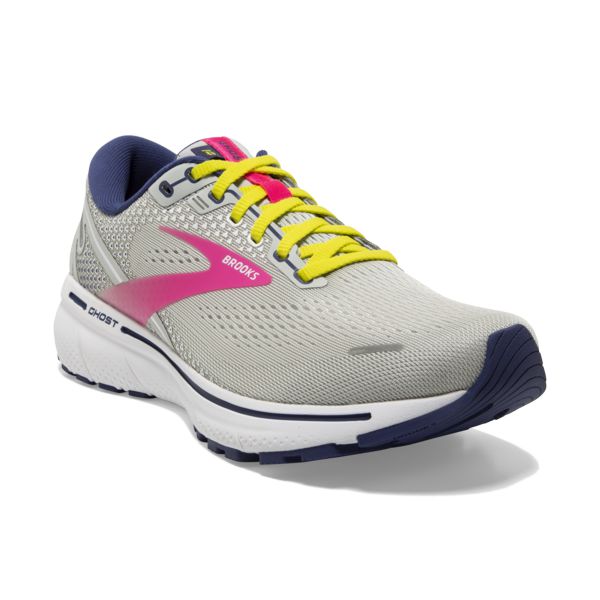 Brooks Ghost 14 Women's Road Running Shoes Grey Yellow Pink | ZA-WBF436781