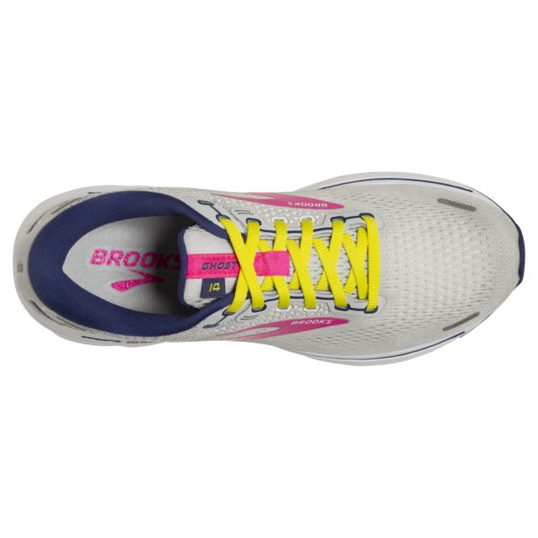 Brooks Ghost 14 Women's Road Running Shoes Grey Yellow Pink | ZA-WBF436781