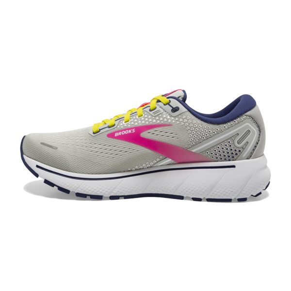 Brooks Ghost 14 Women's Road Running Shoes Grey Yellow Pink | ZA-WBF436781