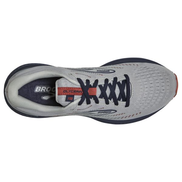 Brooks Glycerin 19 Men's Road Running Shoes Grey Navy Brown | ZA-MYQ872105