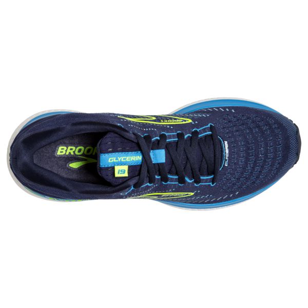 Brooks Glycerin 19 Men's Road Running Shoes Navy Blue Yellow | ZA-VTU820471