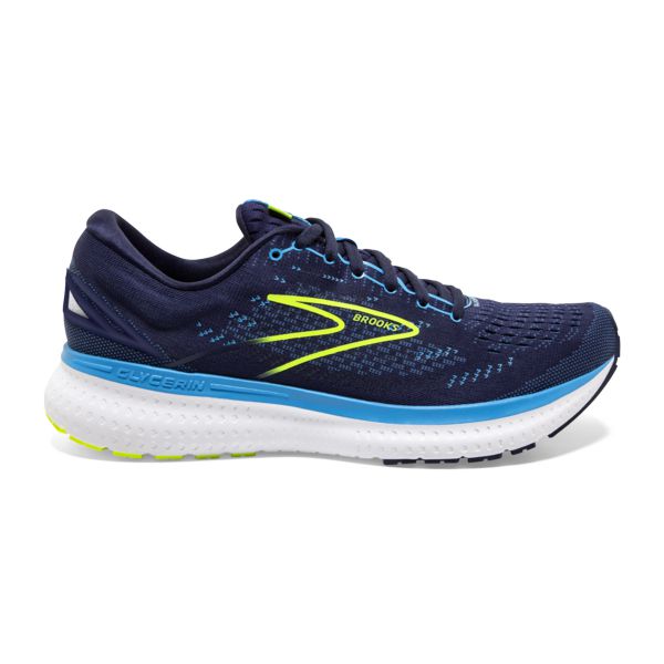 Brooks Glycerin 19 Men\'s Road Running Shoes Navy Blue Yellow | ZA-VTU820471