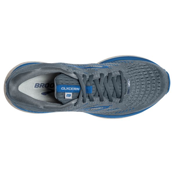 Brooks Glycerin 19 Men's Road Running Shoes Grey Blue White | ZA-XMY275684